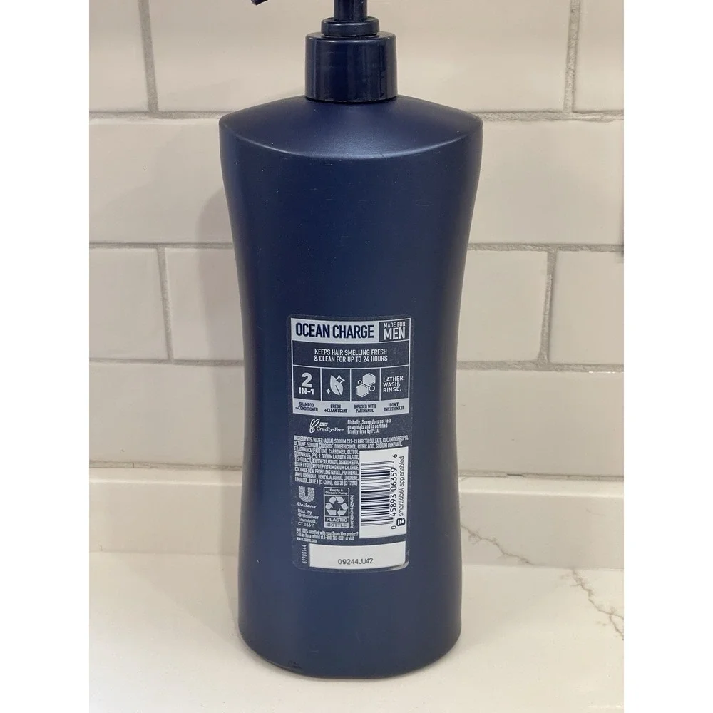 Suave Men 2-in-1 Ocean Charge Shampoo‎ & Conditioner Marine & Driftwood 28 oz